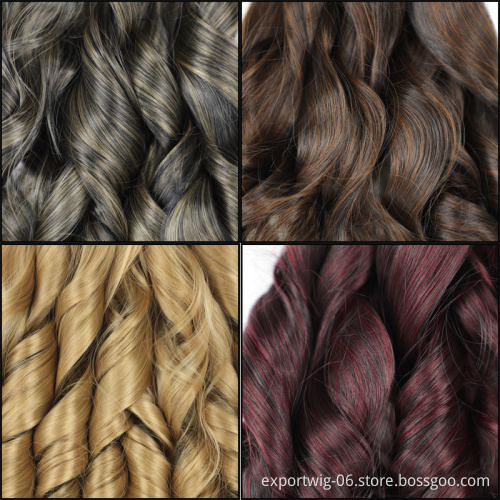 22 Inch 150g Jumbo Attachments Hair Extension Braids Crochet Ombre Curly Water Wavy Yaki Wave Synthetic Fiber Wavy Braiding Hair